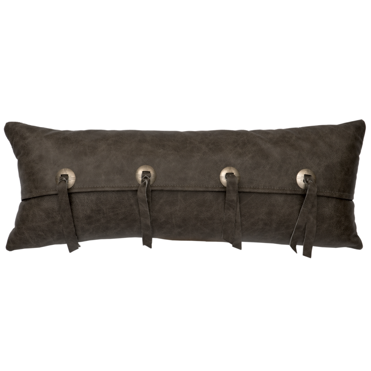 Grey Leather Pillow