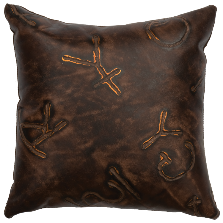 Brands Embossed Leather Pillow