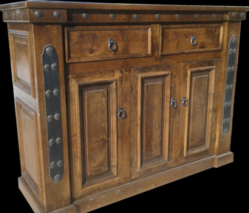 Handcrafted solid alder wood western and mountain style buffet.
