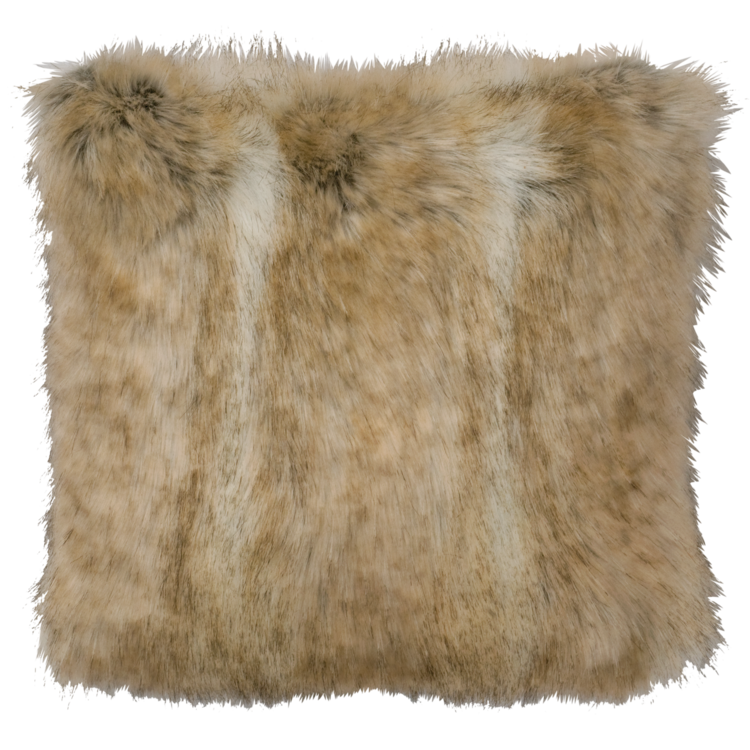 Canadian Stone Fox Faux Fur Pillow