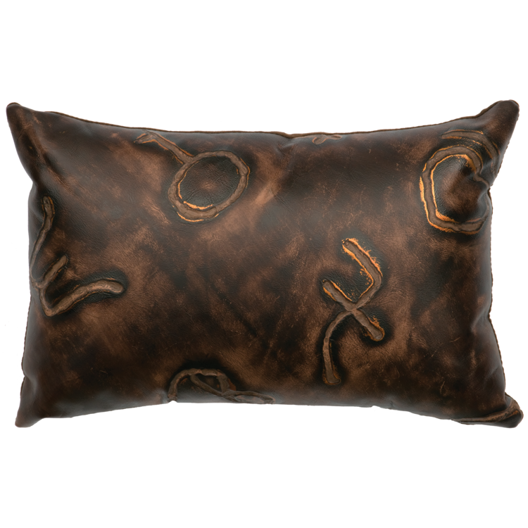 Brands Embossed Leather Pillow