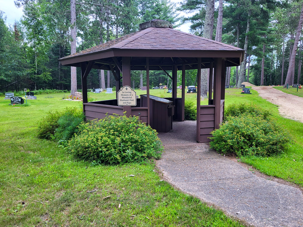 Brown gazebo in City Cemetery