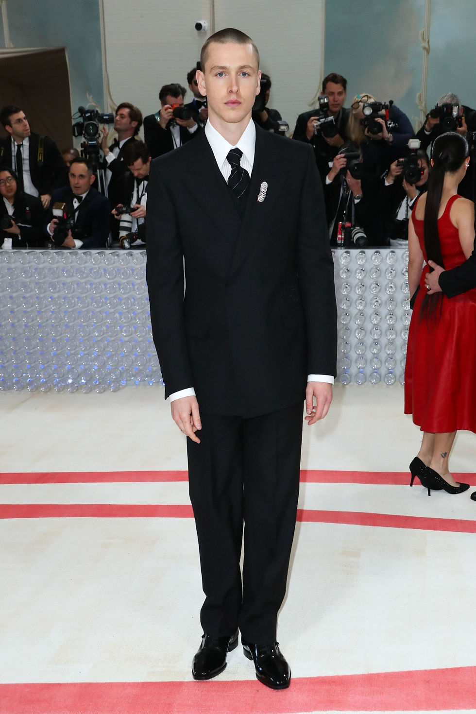 Harris Dickinson in custom dunhill