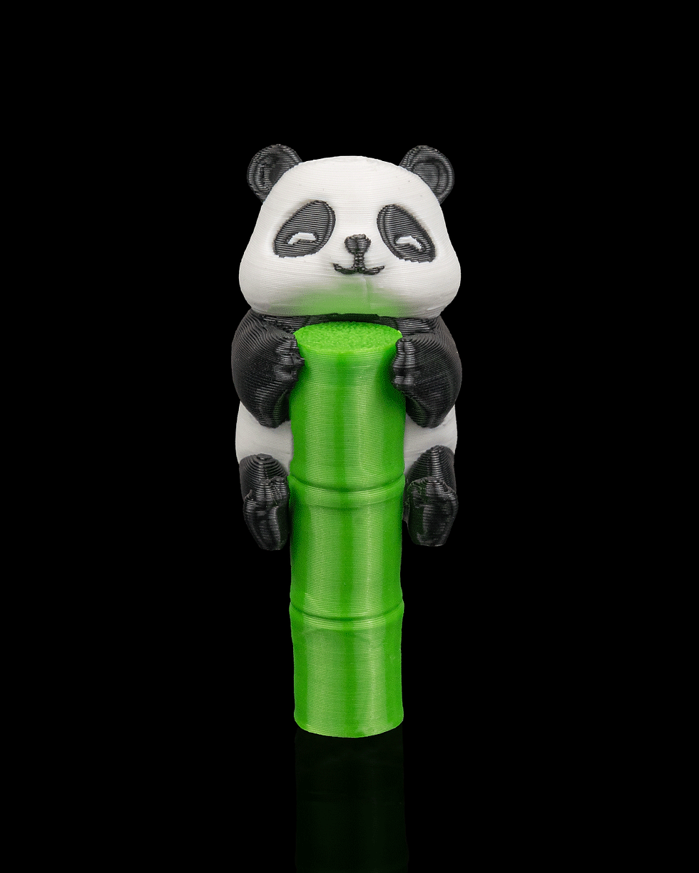 Miniaturbild: Panda Flaschen Dekoration mit Strohhalm