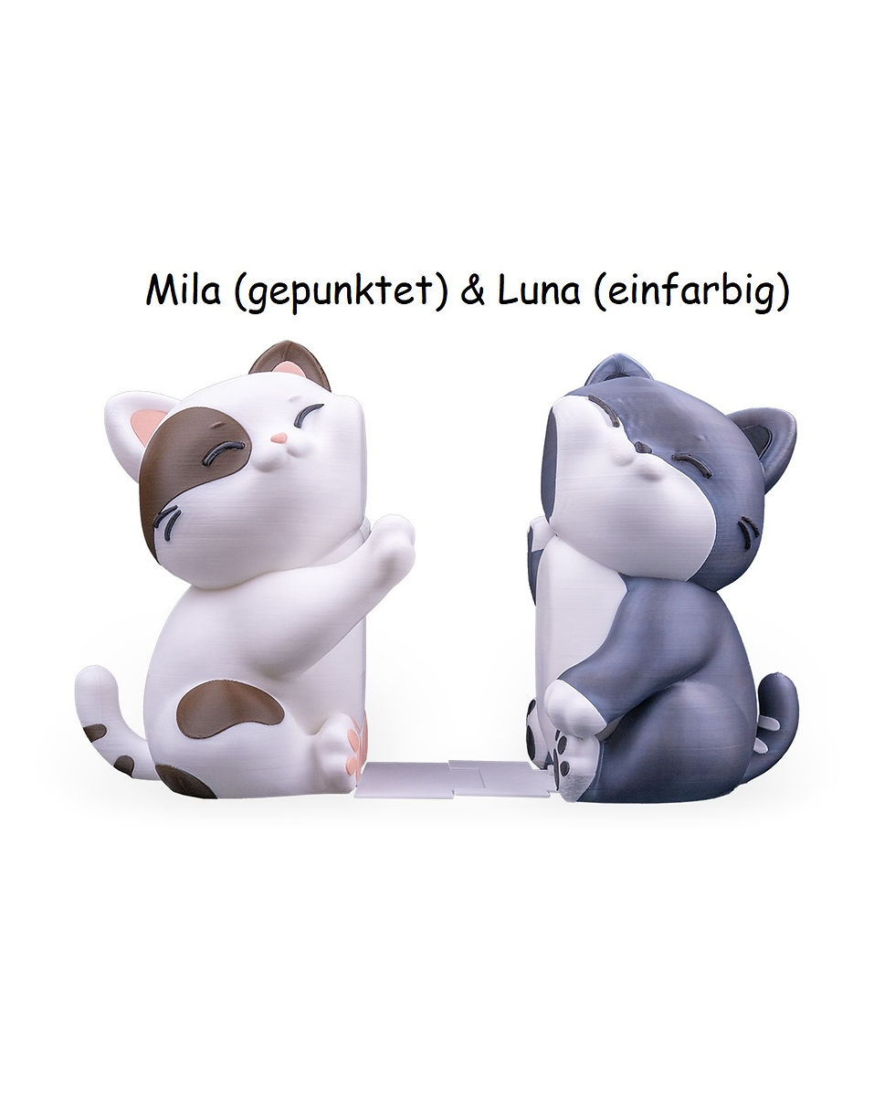 Miniaturbild: Buchstütze – 3D-gedruckt | Dekoration für dein Bücherregal | Katzen