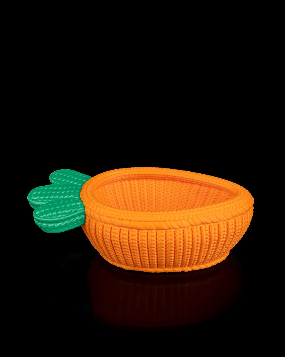 Miniaturbild: 3D Druck Schüssel Karotte mit feiner Struktur im Häkel Stil