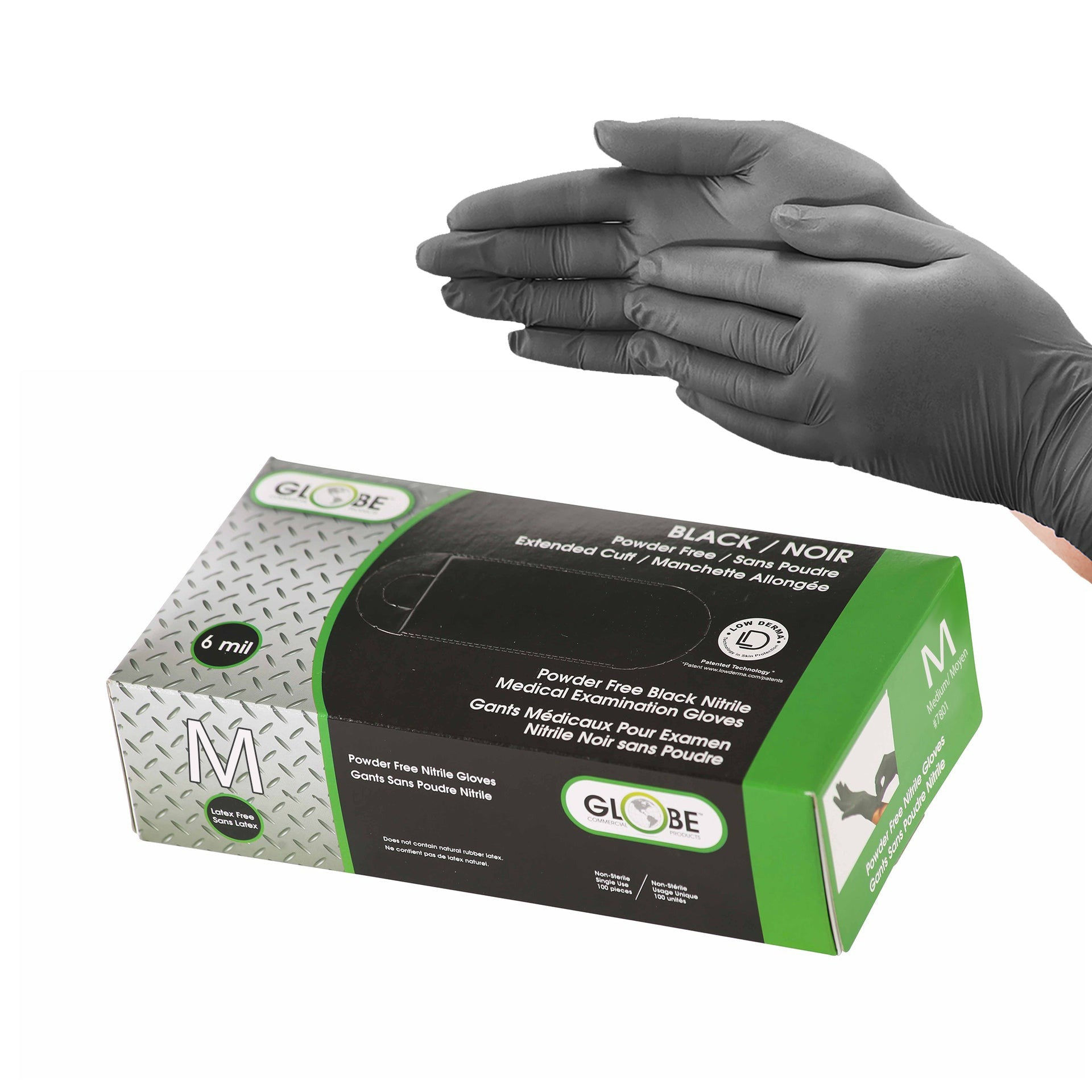 Black 6 Mil Nitrile Gloves Powder-Free