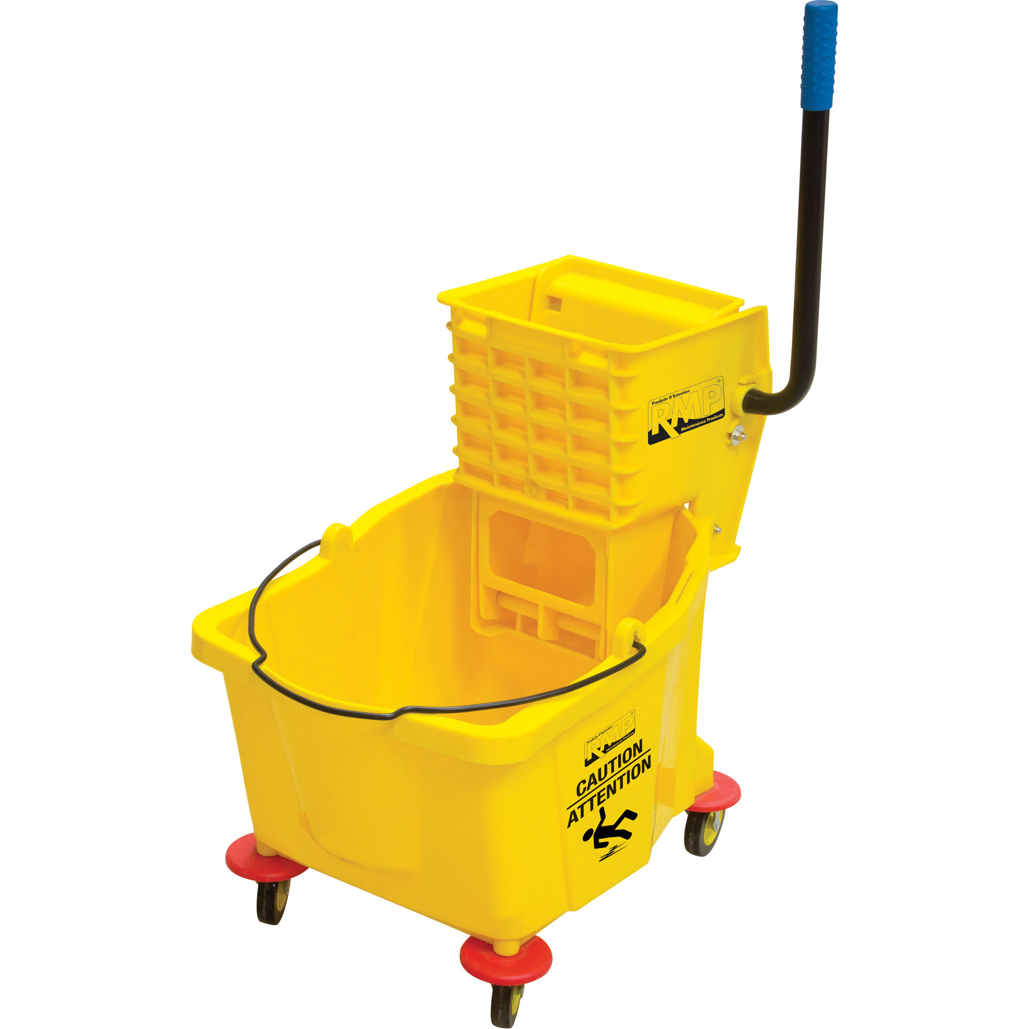 RMP- Mop Bucket and Wringer, Side Press, 9.5 US Gal.(38 Quart), Yellow