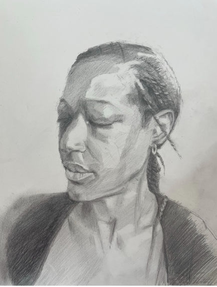 Graphite / charcoal on watercolor paper. 24 x 12.