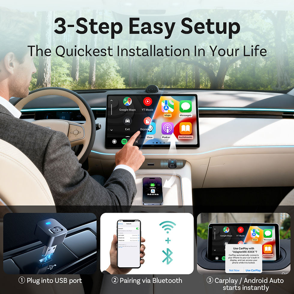 Miniaturbild: Ottocast Express Mini Dot Wireless Carplay Adapter Android Auto Dongle Wired to 