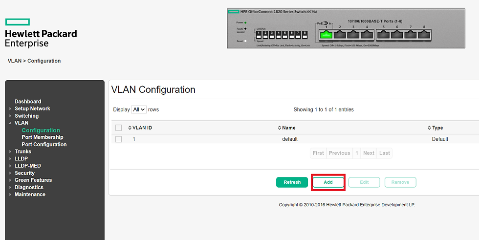 Fortigate ve Hpe vlan 8