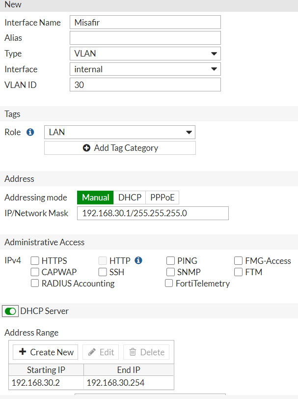 Fortigate ve Hpe vlan 4