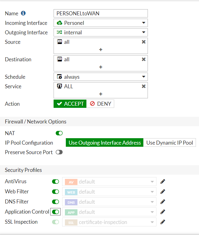 Fortigate ve Hpe vlan 6