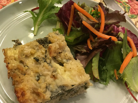 Spinach Artichoke Quinoa Egg Bake