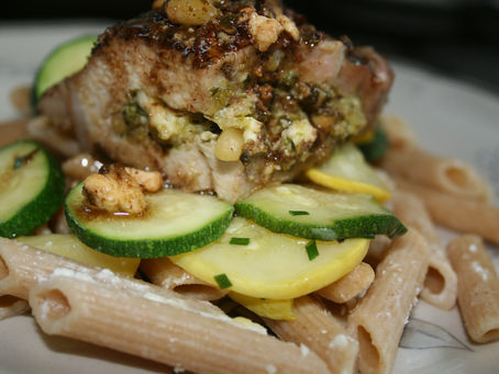 Pesto Stuffed Baked Pork Chops