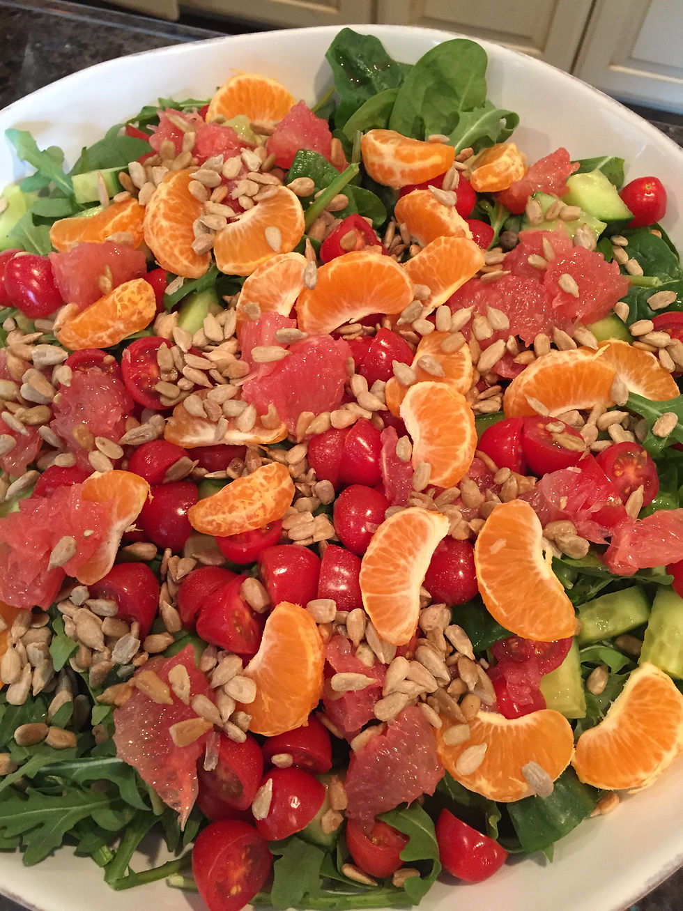 Citrus Salad with Baby Greens, Cucumber and Avocado
