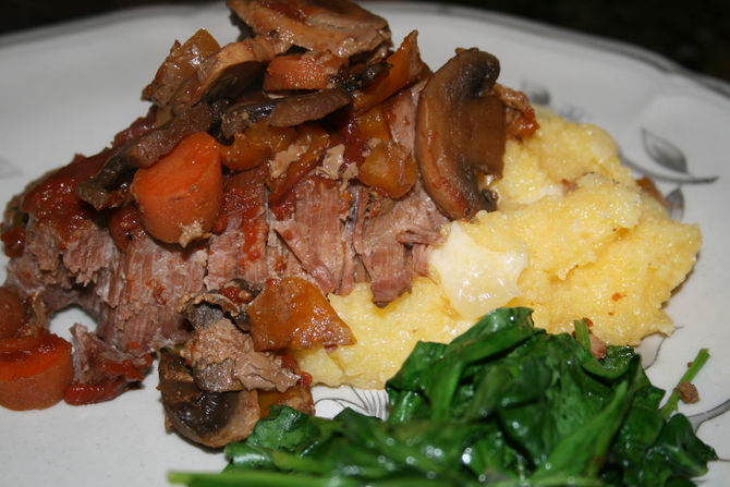 Braised Beef with Polenta