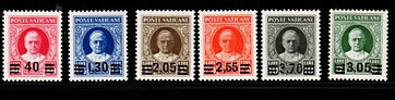 atican City #35-40 set, NH. Signed + cer