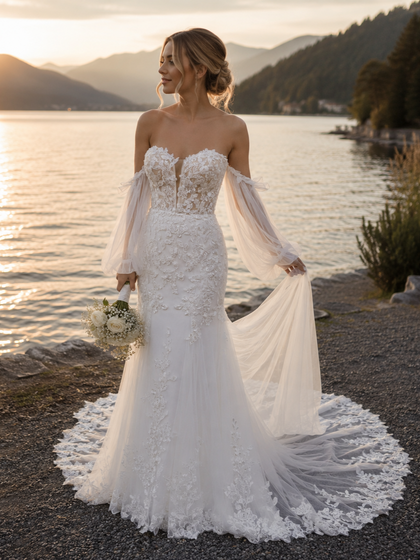 Brautkleid Braut Meerjungfrau Fitnflare Fit'n'Flare Hochzeit