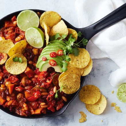 Vegan chilli con ‘carne’