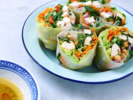Healthy Rainbow Rice Paper Rolls Recipe