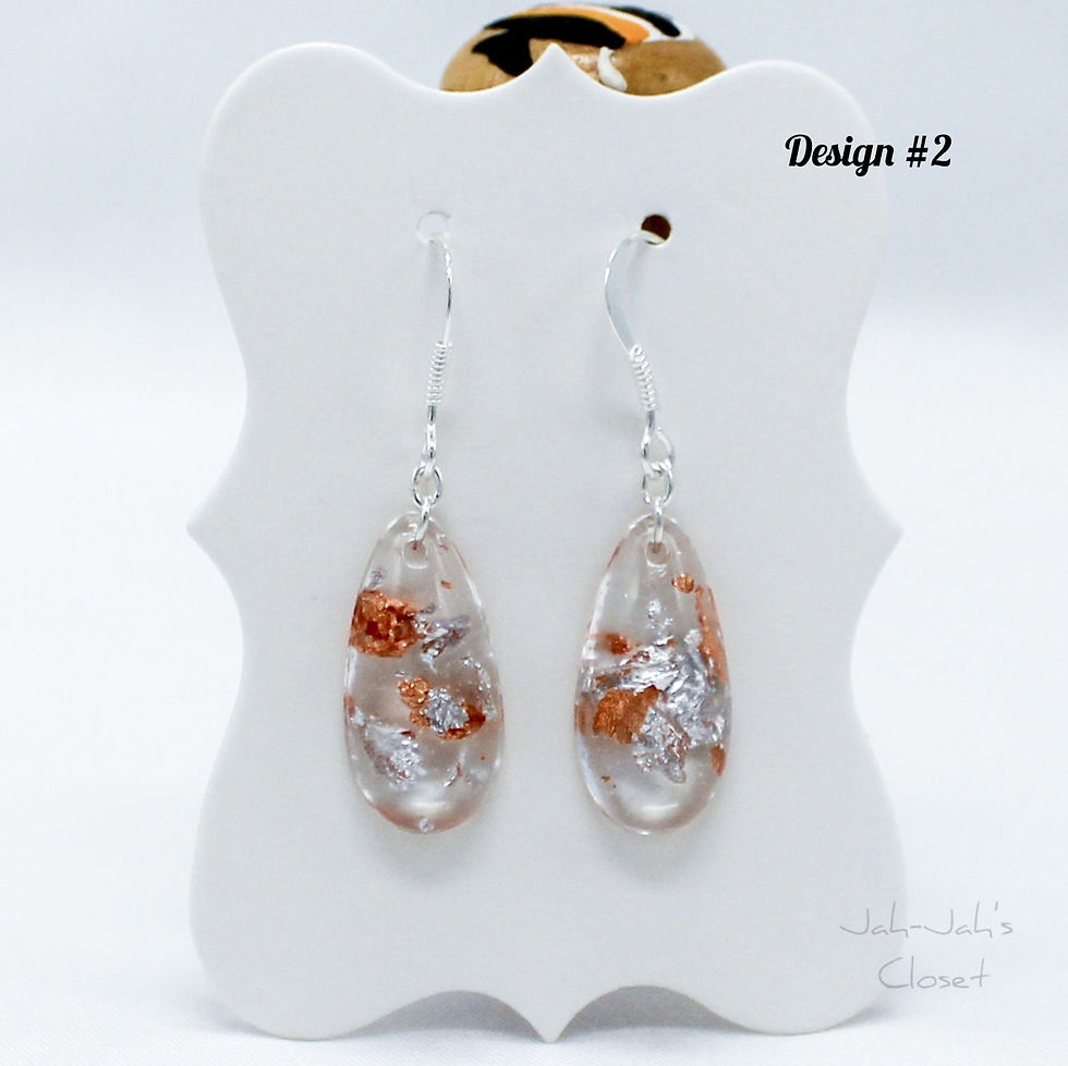 Thumbnail: Sterling Silver Tear-Drop Earrings - Rose Gold & Silver