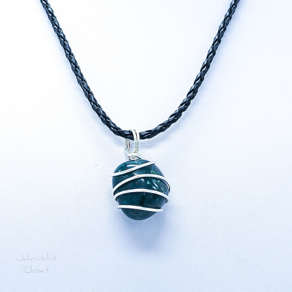 Thumbnail: Bloodstone - Wire Wrapped Pendant/Necklace