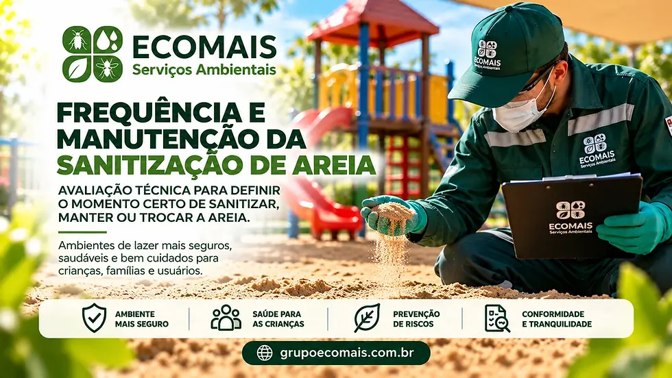 Avaliação técnica da areia de playground para definição da frequência de sanitização e manutenção preventiva pela Ecomais.