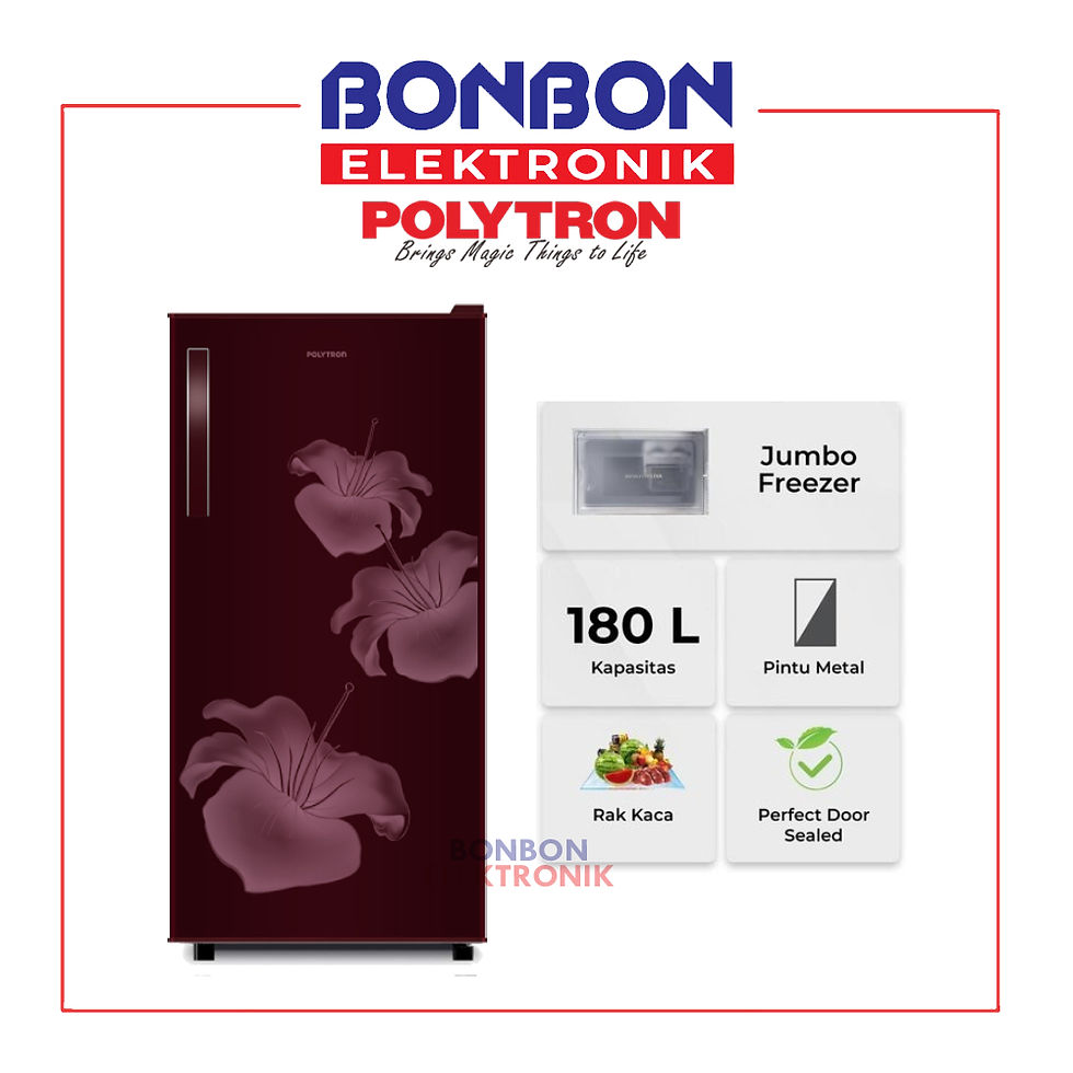 Polytron Kulkas 1 Pintu PRB-186R / PRB186R Metallic Jumbo Freezer 180L
