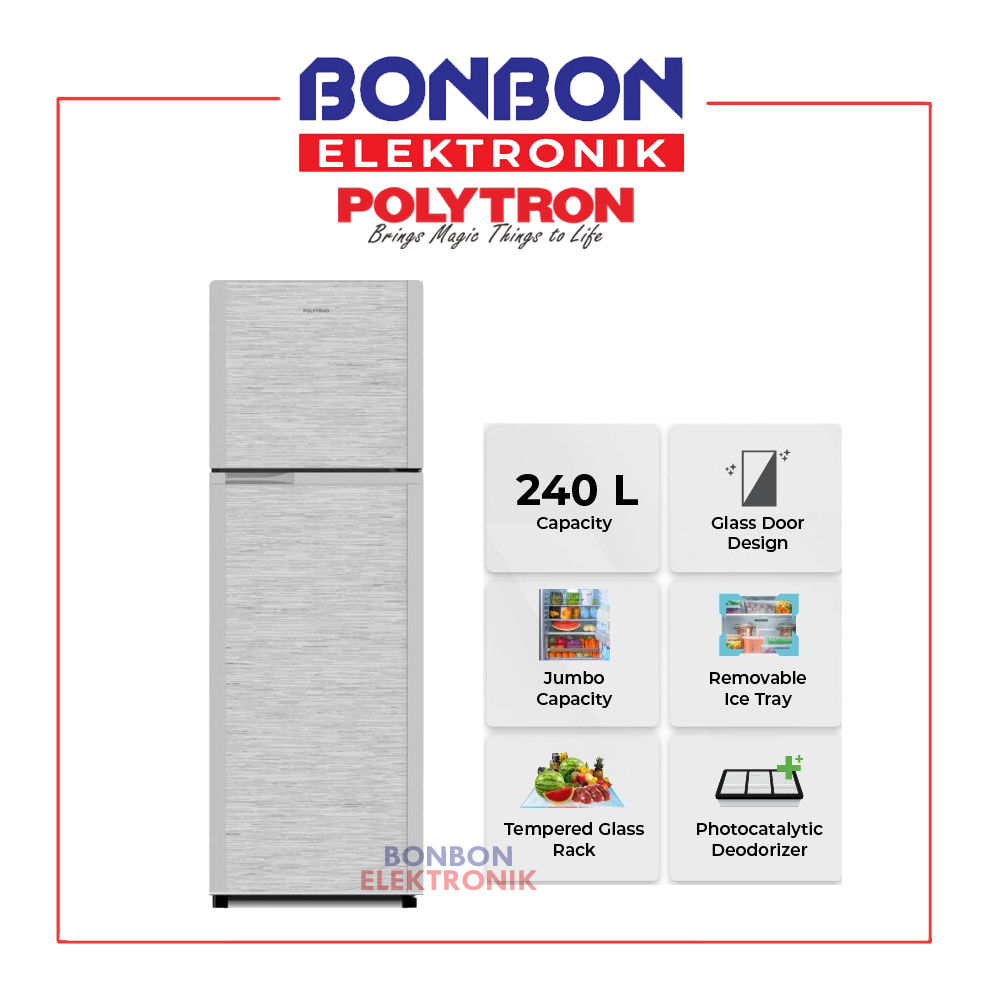 Polytron Kulkas 2 Pintu PRM-28CMS / PRM28CMS Belleza 240 Liter