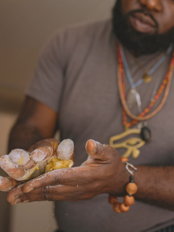 man preparing food