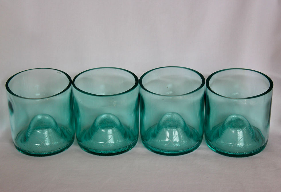 Thumbnail: Stemless Light Blue Wine Glasses