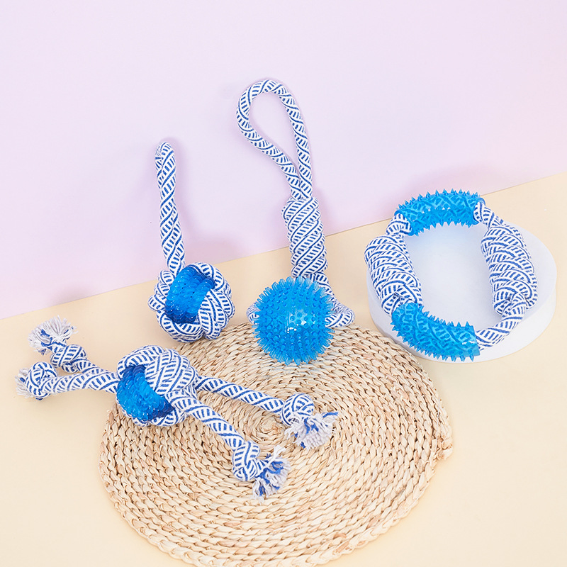 Ocean Series Cotton Rope Dog Toy - Bite Resistant TPR