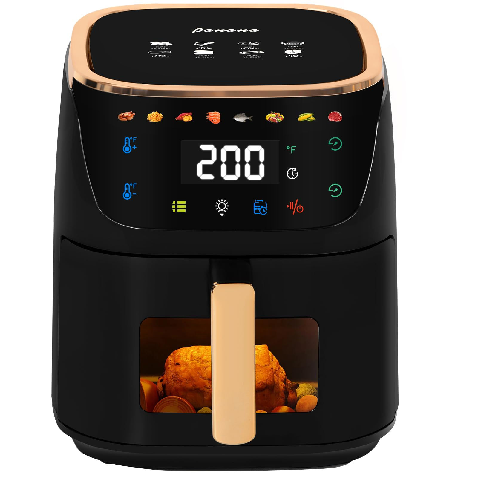 Panana 8QT Large Air Fryer Compact 8 Preset Menus Airfryer One-Touch Digital Con