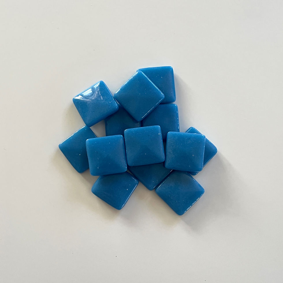Küçük resim: 15x15mm - KOYU MAVİ PİRAMİT Sanatsal Cam Mozaik (01) 
