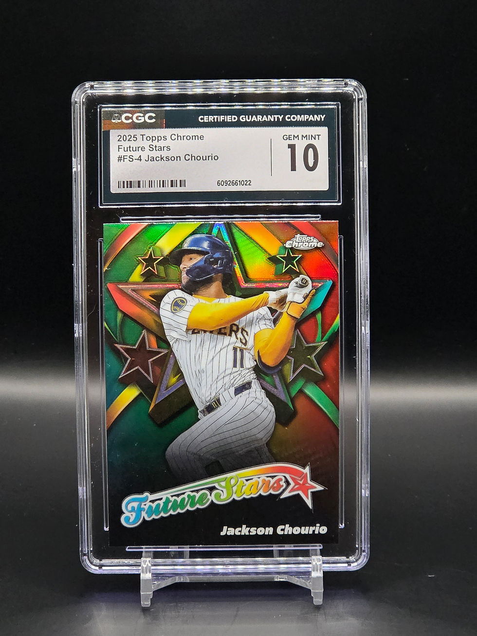 Jackson Chourio 2025 Topps Chrome Future Stars RC #FS-4 - MIL Brewers: CGC 10