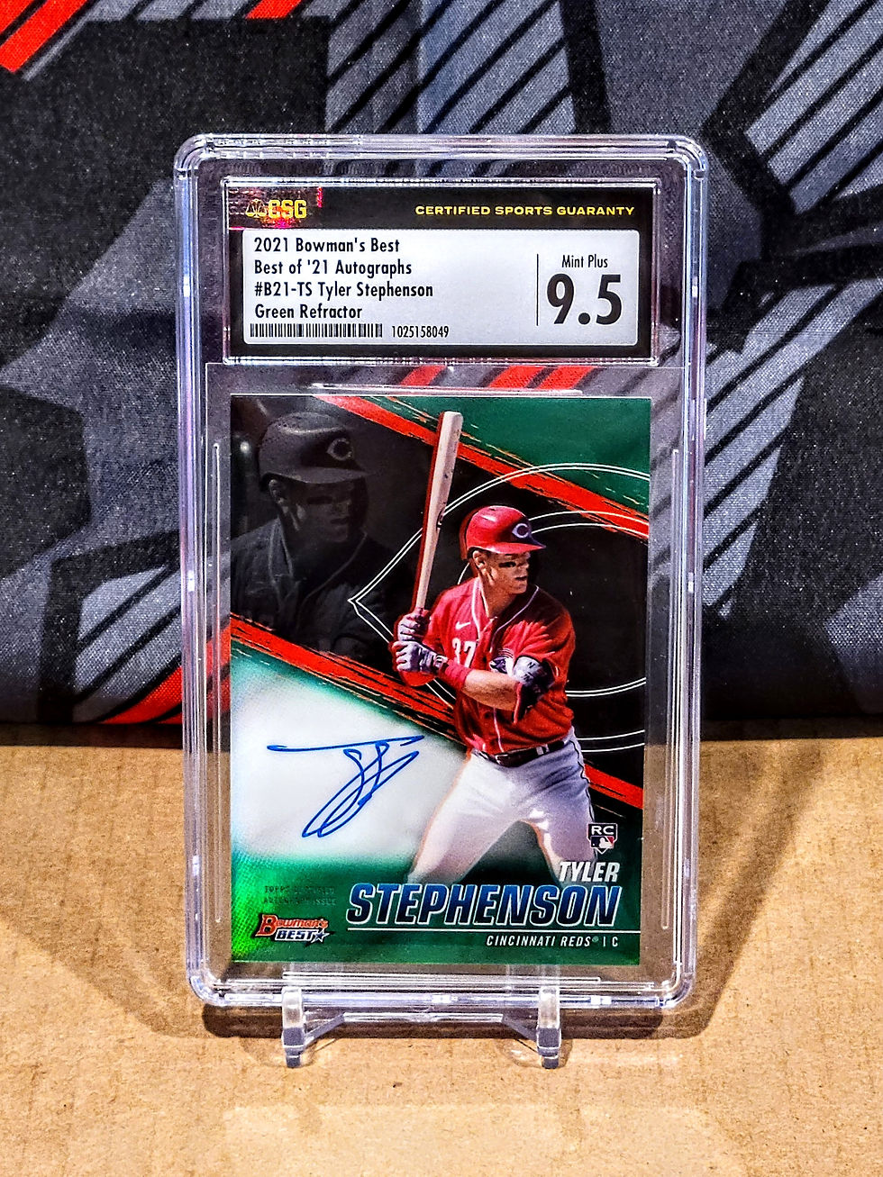 Tyler Stephenson Reds - Bowman's Best AUTO Rookie Card Green /99 - CSG 9.5