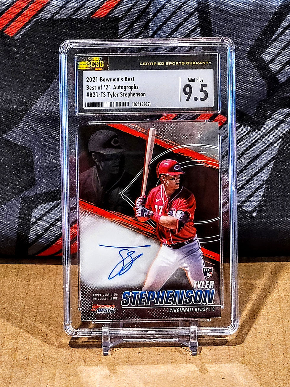 Tyler Stephenson Reds - Bowman's Best Autographed Rookie Card - CSG 9.5