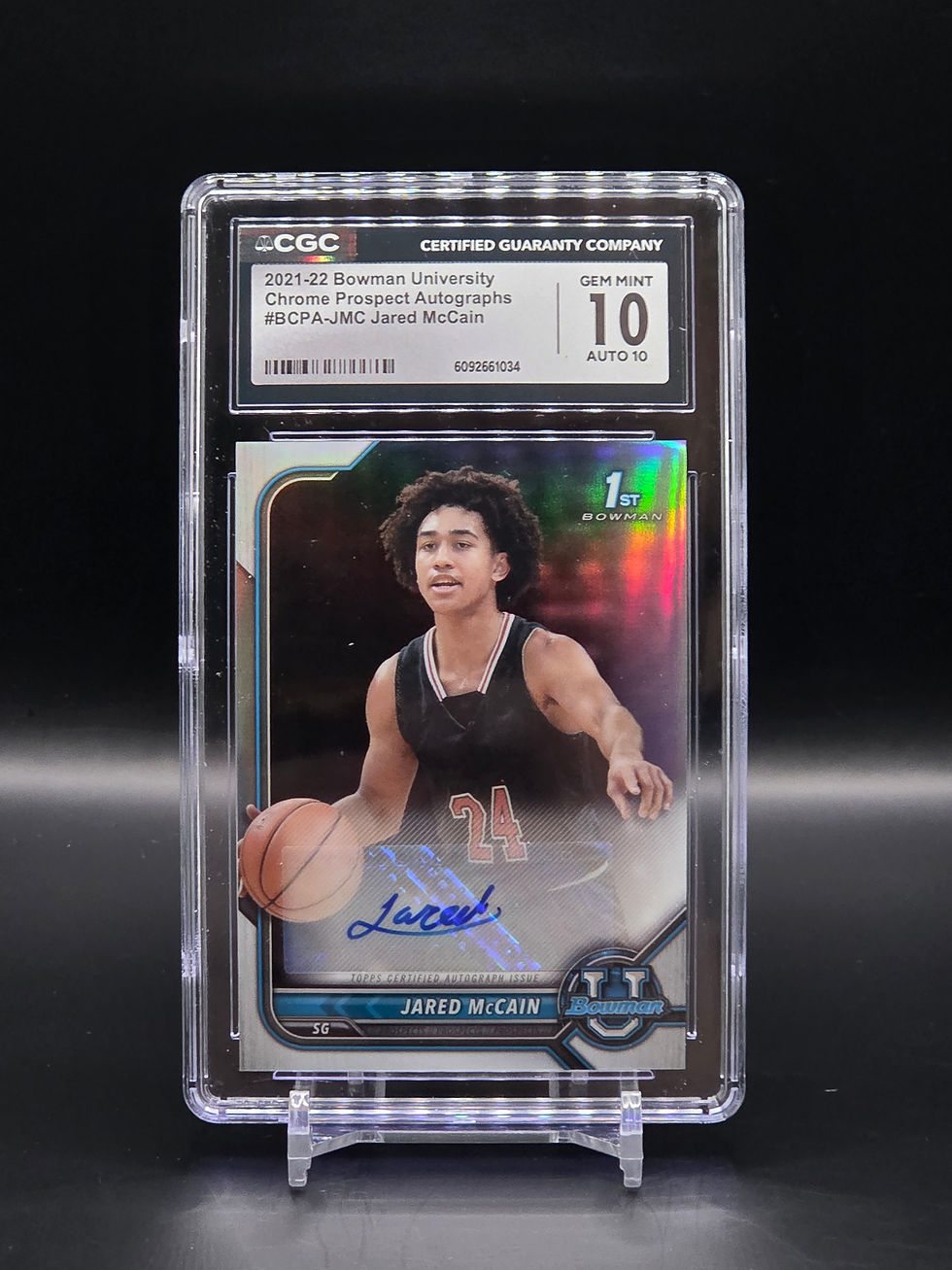 Jared McCain Bowman University Chrome AUTO 1st Bowman - 76ers: CGC 10
