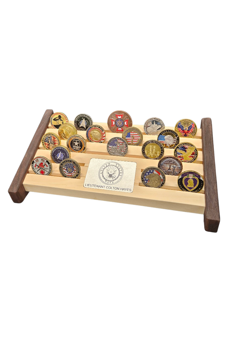 Challenge Coin Display w/Custom Nameplate