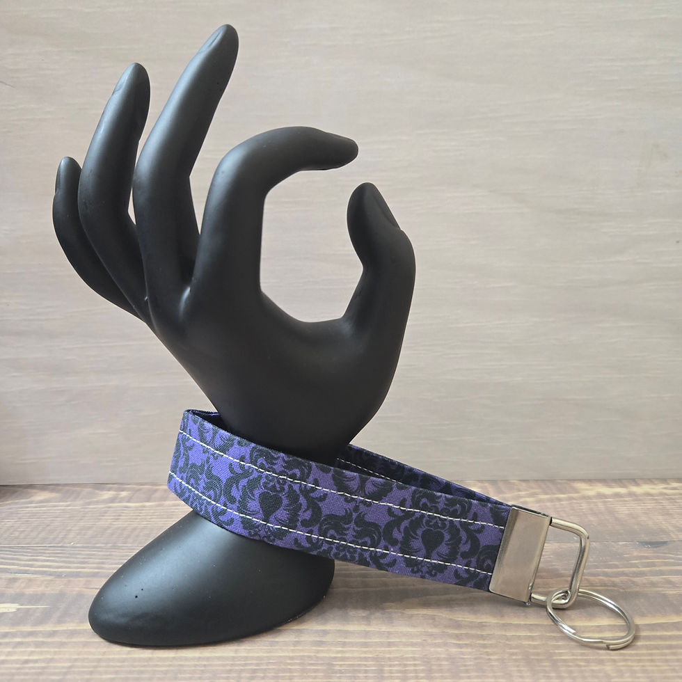 Purple Damask Wristlet