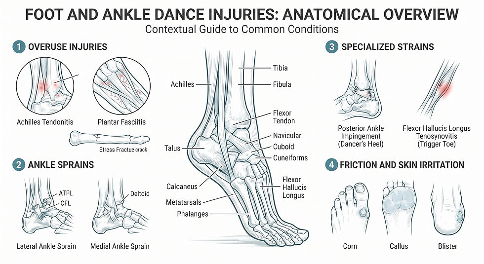 Diagram of dance injuries