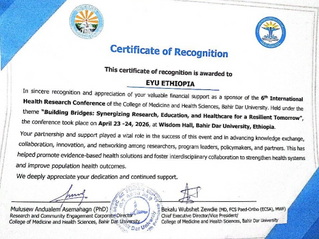 Eyu-Ethiopia Recognized by Bahir Dar University for Conference Support