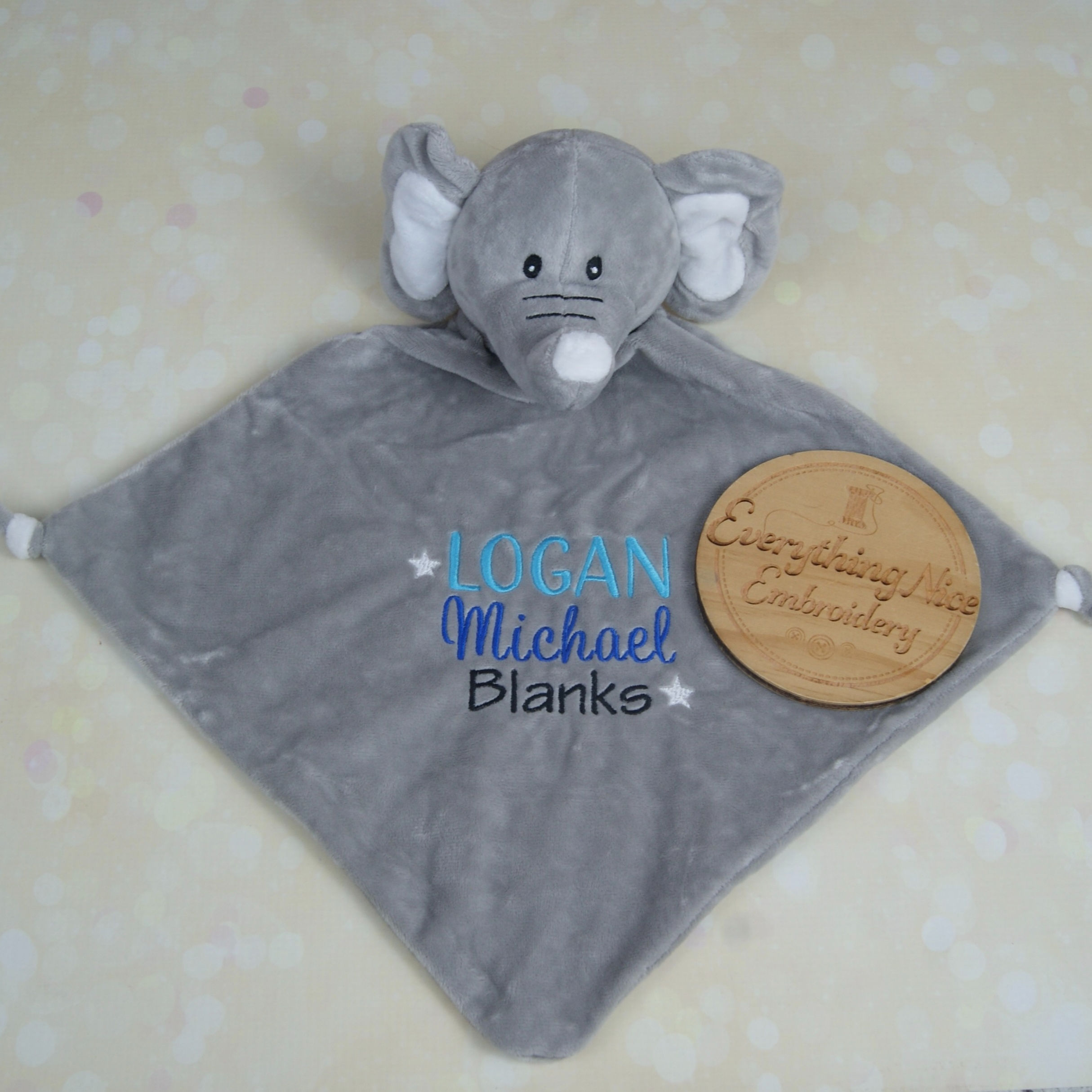 Personalised Elephant Comforter with full name