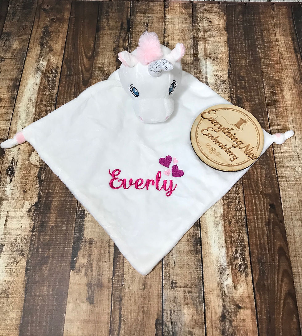 Personalised White Unicorn  Comforter - Name Design