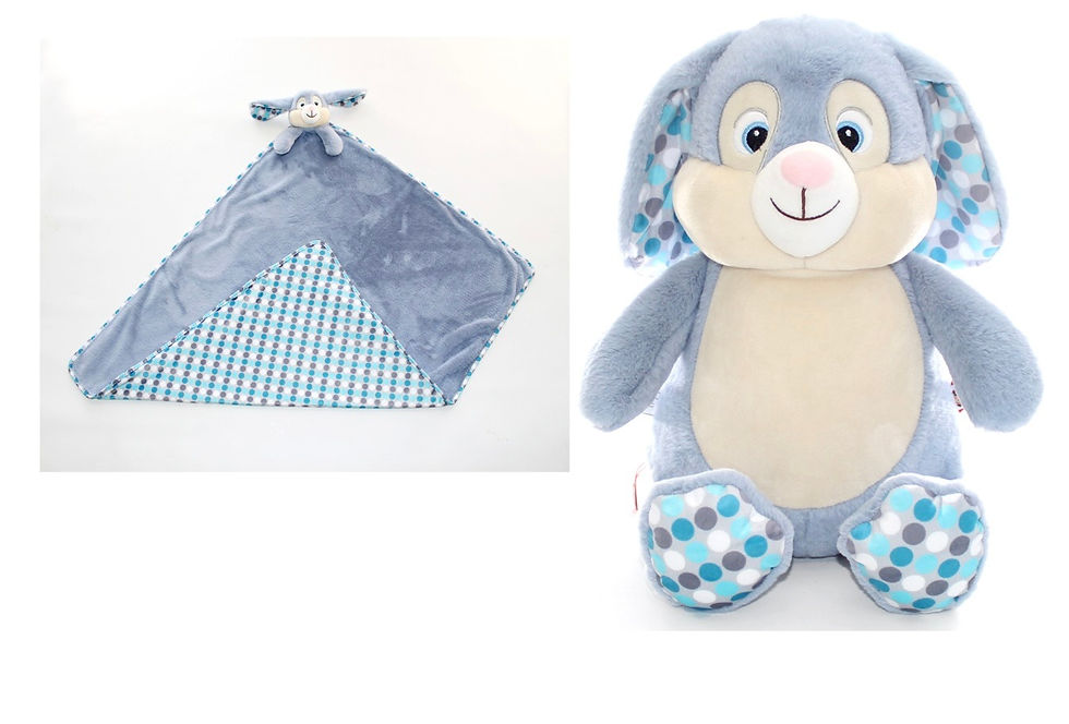 Personalised Blue Bunny and Blanket