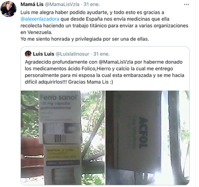 Entrega de medicinas desde la Fund Mamá Lis