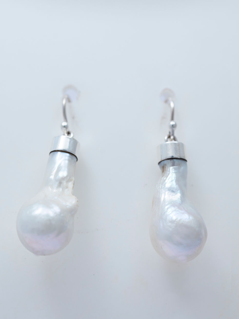 Large pair baroque pearl drop earrings sold by Gill Goddard Jewellery