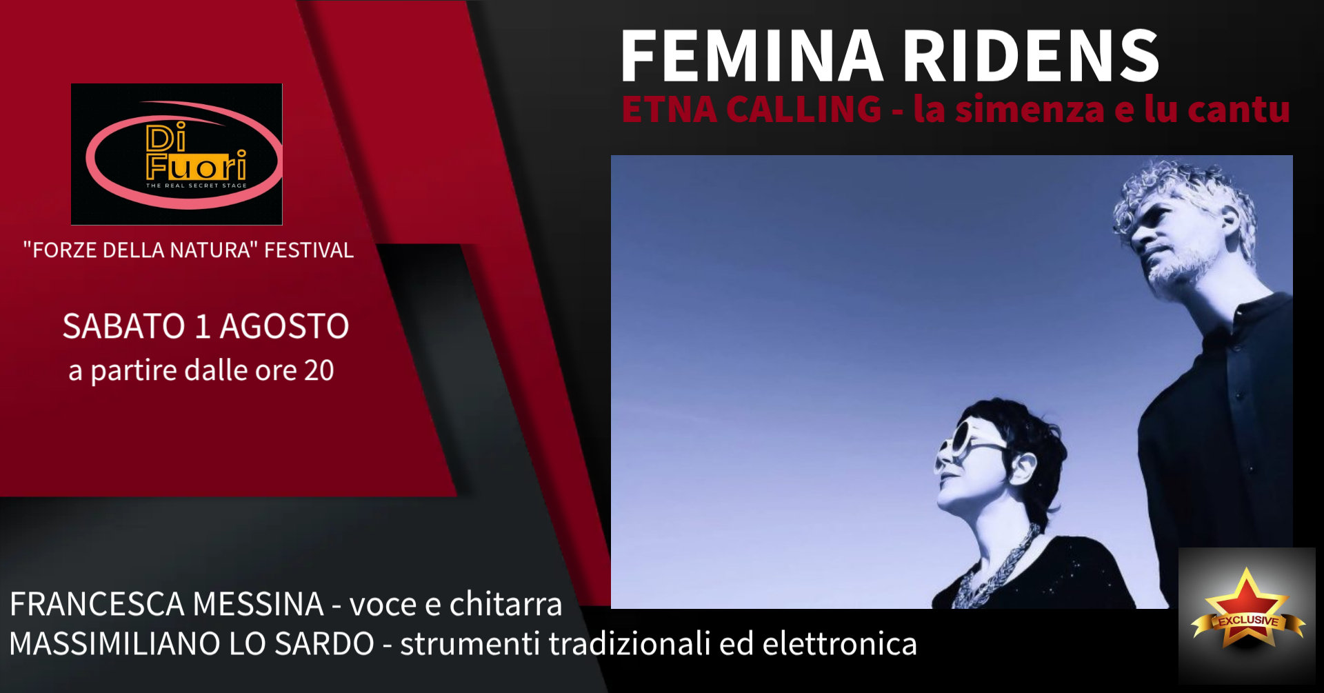 1 agosto 2026 - FEMINA RIDENS "la simenza e lu cantu" - LIVE IN ESCLUSIVA