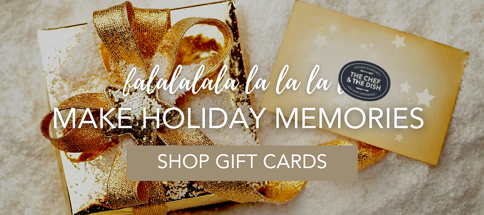 Cooking Class Christmas Gift Cards